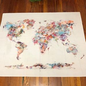World map tapestry
